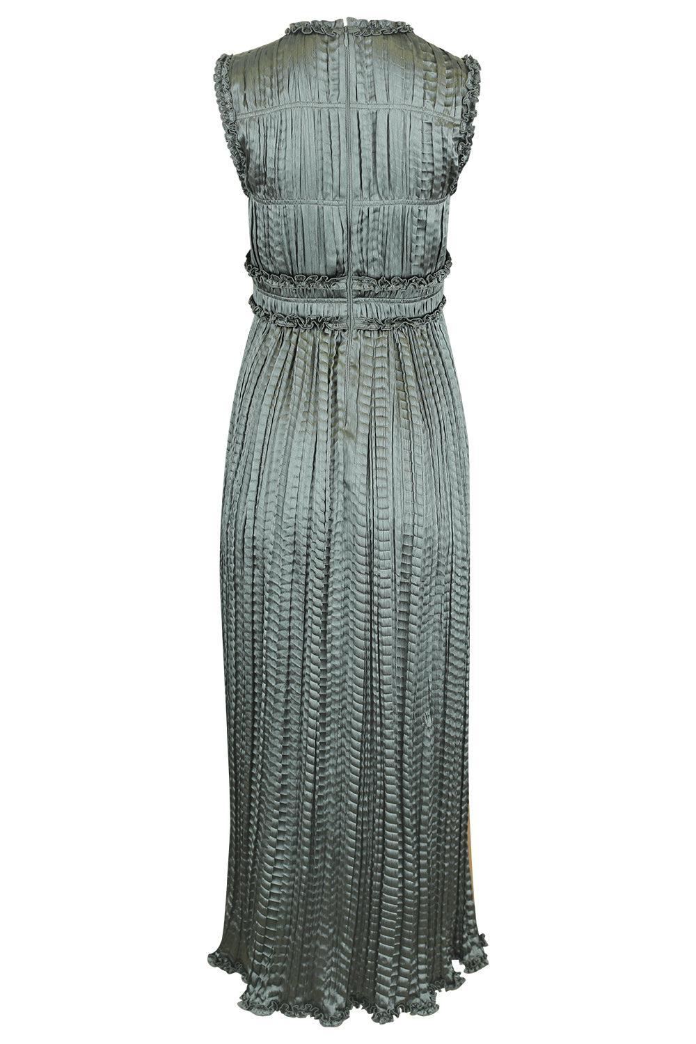 Amaya Sleeveless Pleated Dress-GREEN-4-CLOTHINGDRESSCOCKTAIL-ULLA JOHNSON