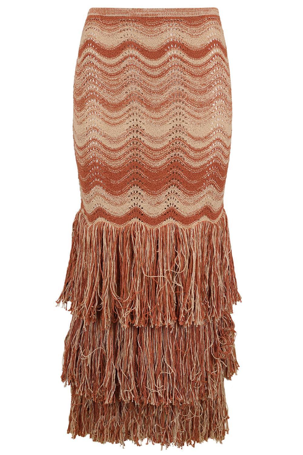  Evelina Skirt - Terracotta Rose-NOVELTY-P-CLOTHINGSKIRTMIDI-ULLA JOHNSON 