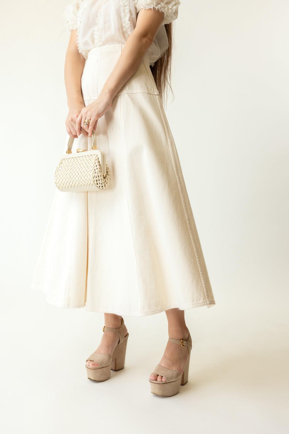 The Brigette Skirt - Pearled Cowrie | ULLA JOHNSON – Marissa