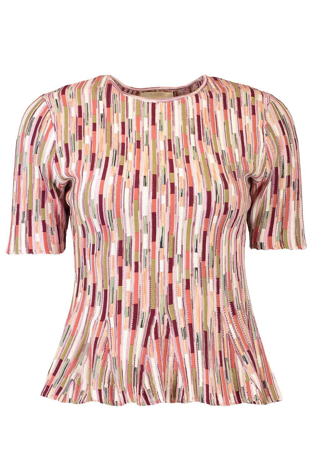 Samira Mulitcolor Top-BROWN-P-CLOTHINGTOPBLOUSE-ULLA JOHNSON