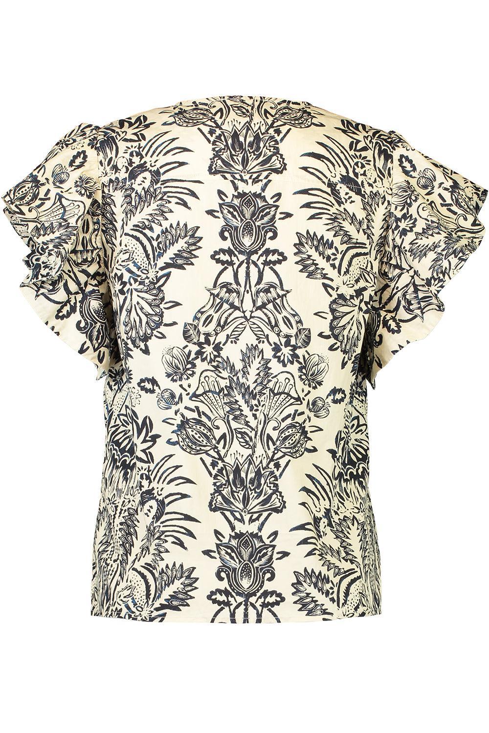 Severine Flutter Sleeve Top-CREAM-0-CLOTHINGTOPBLOUSE-ULLA JOHNSON