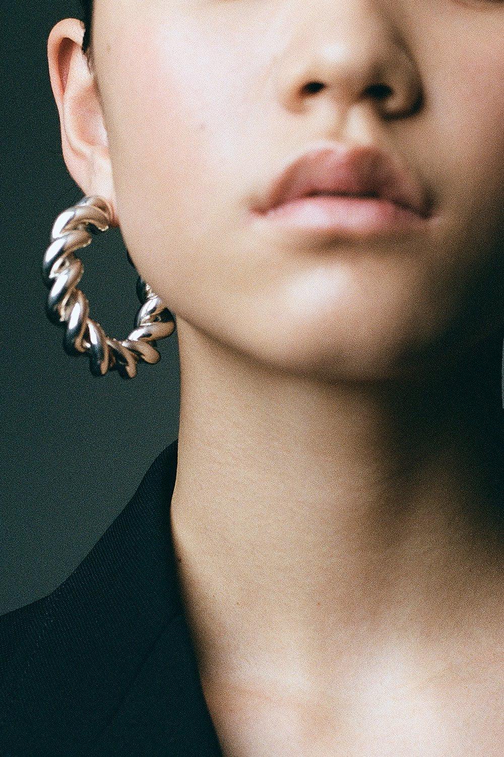 UNCOMMON MATTERS-Twist Hoops - Gold-GOLD