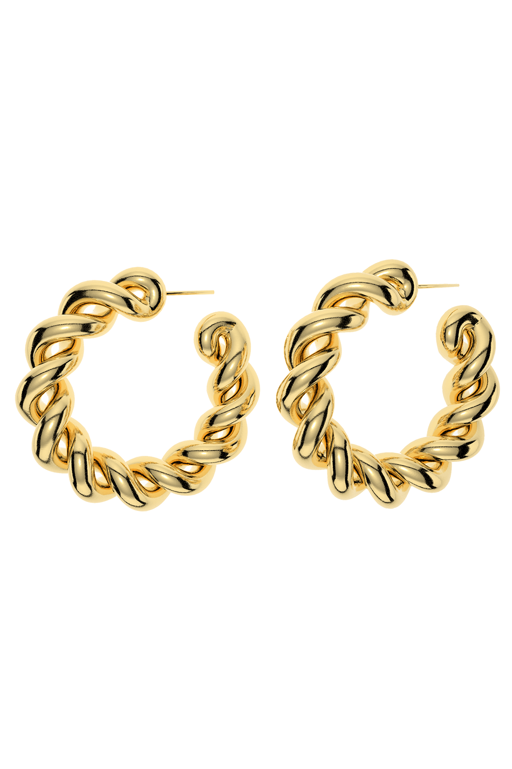UNCOMMON MATTERS-Twist Hoops - Gold-GOLD