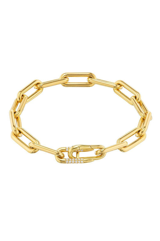 Diamond Heavy Metal Bracelet-YELLOW GOLD-7-JEWELRYFINE JEWELBRACELET O-UNIFORM OBJECT
