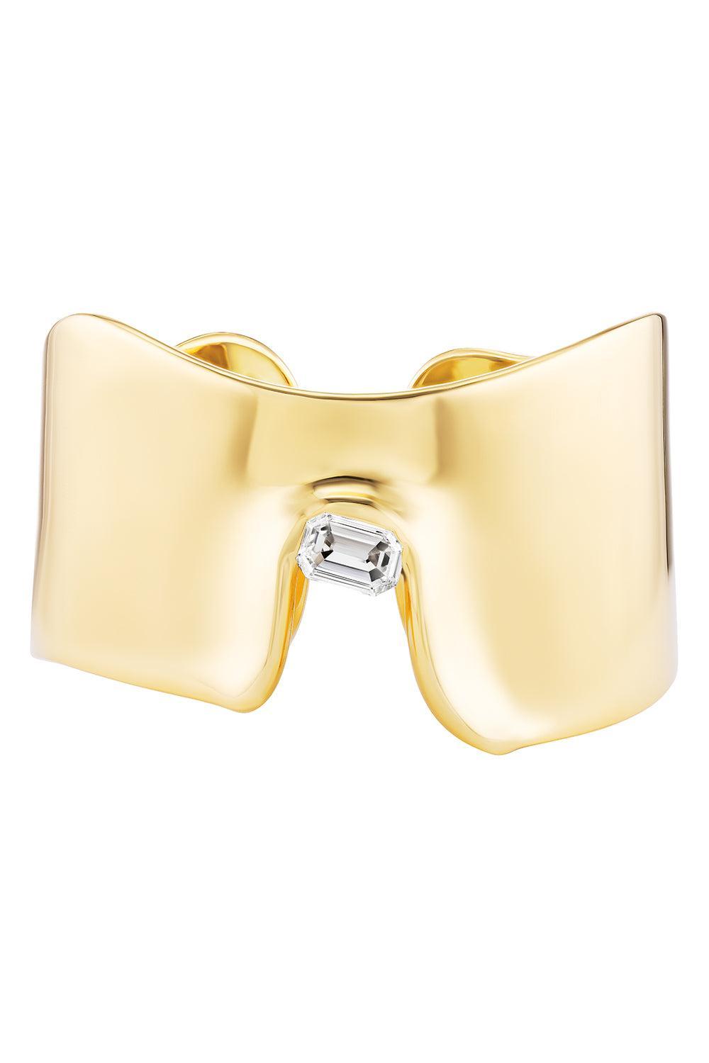 Diamond Shield Cuff Bracelet-YELLOW GOLD-JEWELRYFINE JEWELBRACELET O-UNIFORM OBJECT