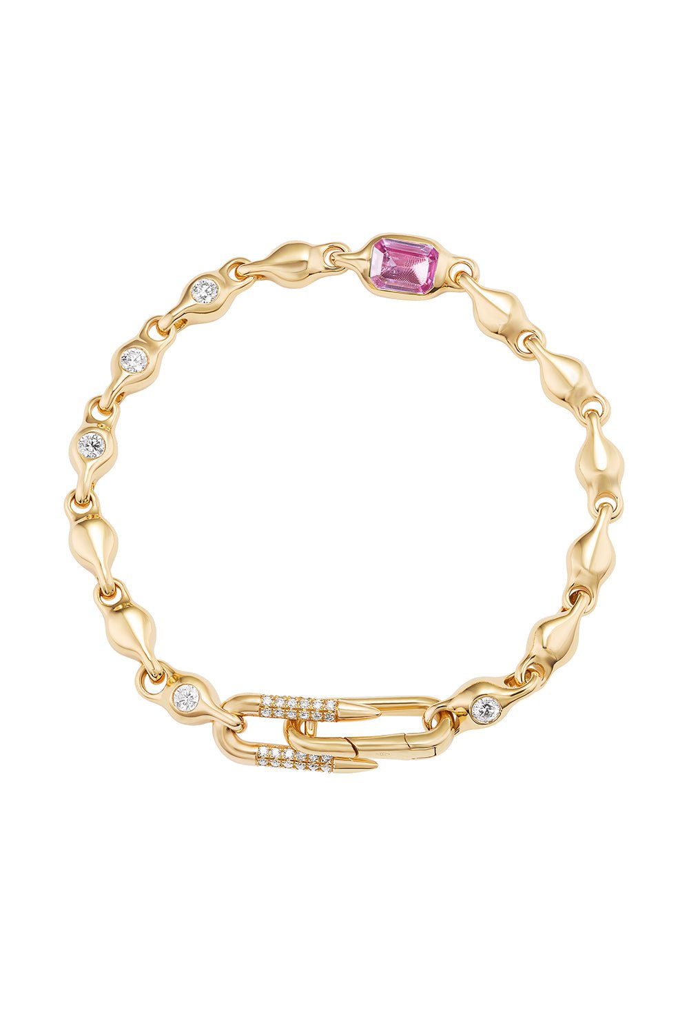 UNIFORM OBJECT-Pink Sapphire Reflection Bracelet-YELLOW GOLD