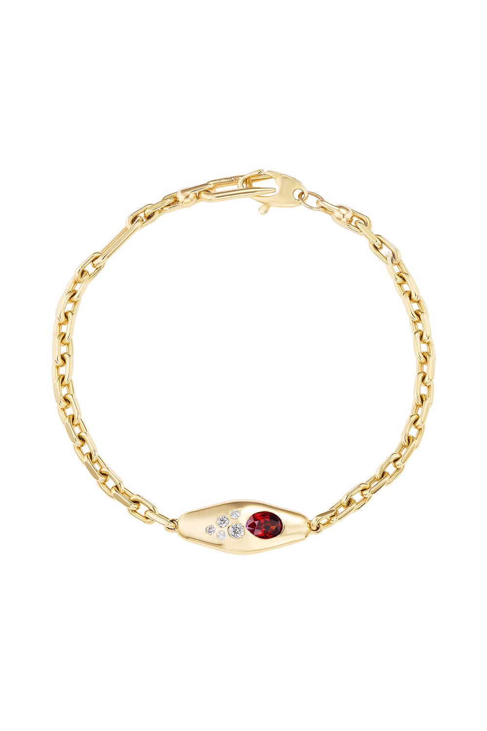 UNIFORM OBJECT-Ruby Diamond Mini Vessel Bracelet-YELLOW GOLD