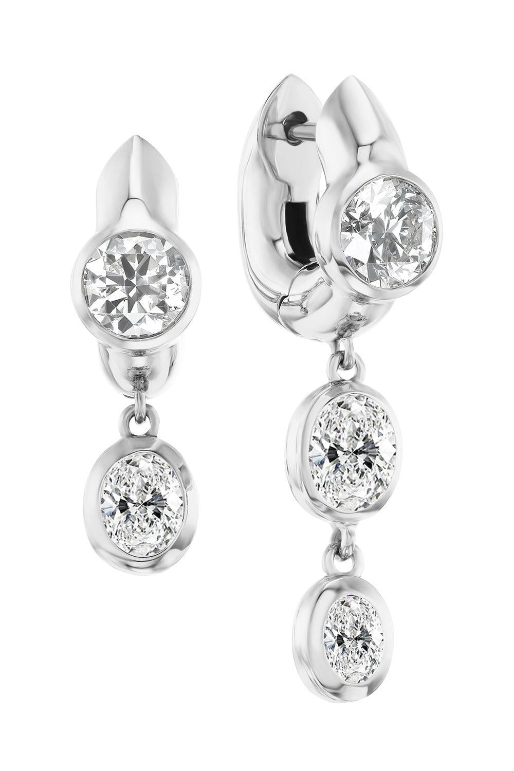 Diamond Tusk Drop Earrings - White Gold-WHITE GOLD-JEWELRYFINE JEWELEARRING-UNIFORM OBJECT