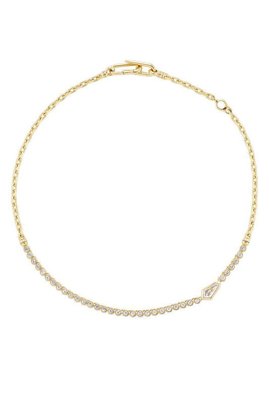 Champagne Diamond Kite Vessel Tennis Necklace-YELLOW GOLD-17-JEWELRYFINE JEWELNECKLACE O-UNIFORM OBJECT