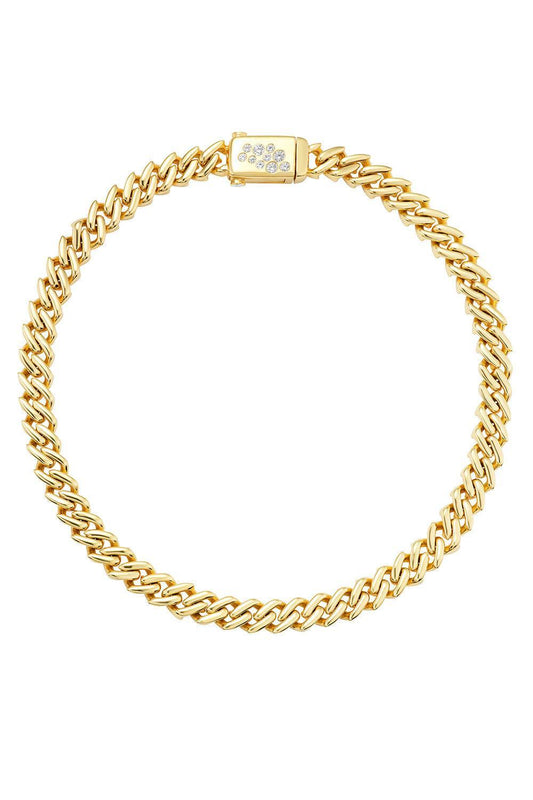 Diamond Curb Chain Necklace-YELLOW GOLD-JEWELRYFINE JEWELNECKLACE O-UNIFORM OBJECT
