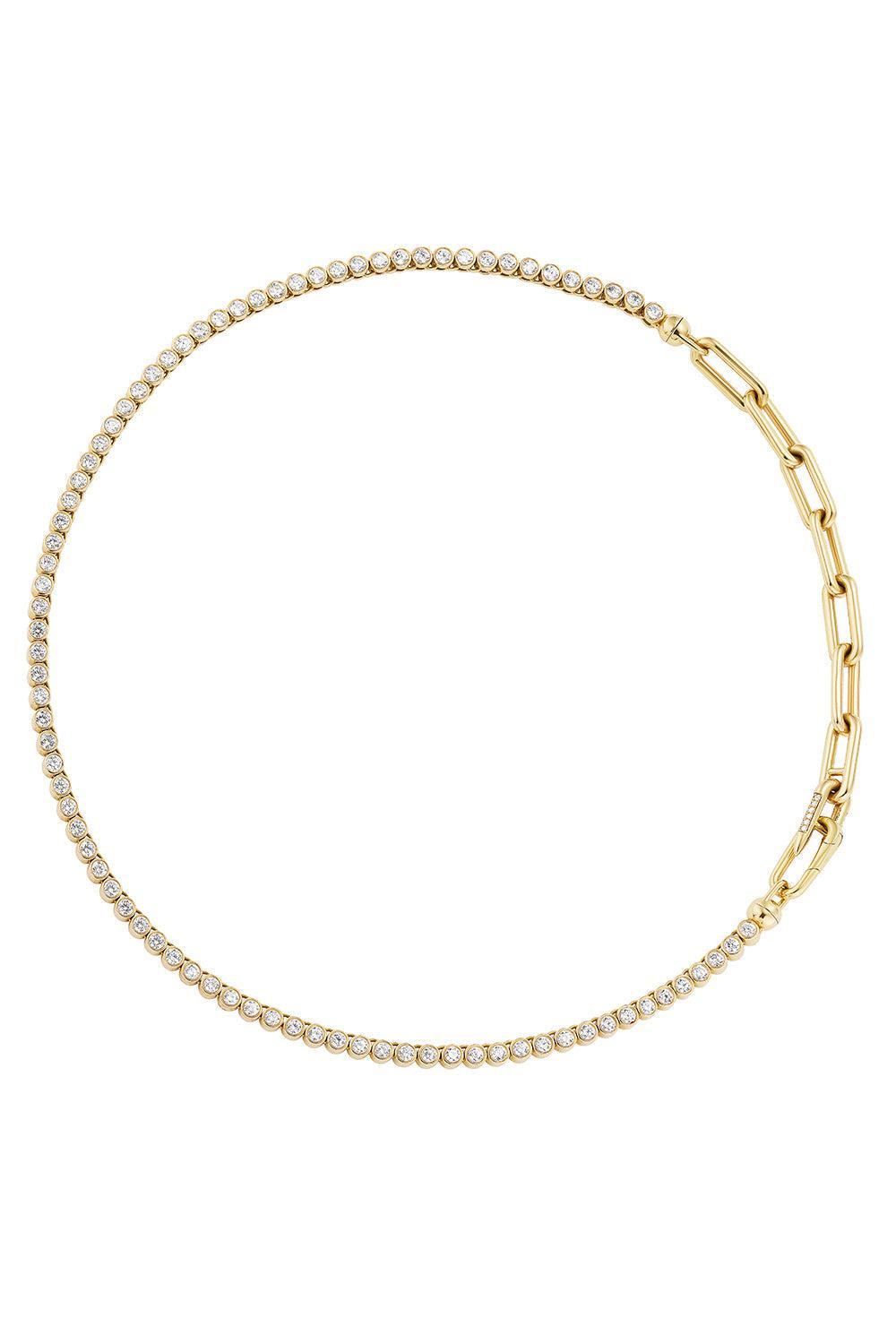 Diamond Tennis Necklace-YELLOW GOLD-JEWELRYFINE JEWELNECKLACE O-UNIFORM OBJECT
