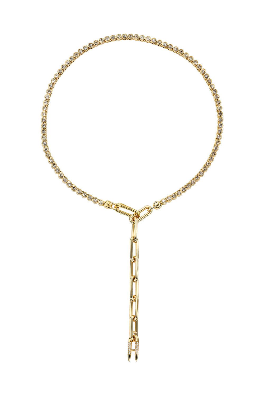 UNIFORM OBJECT-Heavy Metal Tennis Necklace-YELLOW GOLD