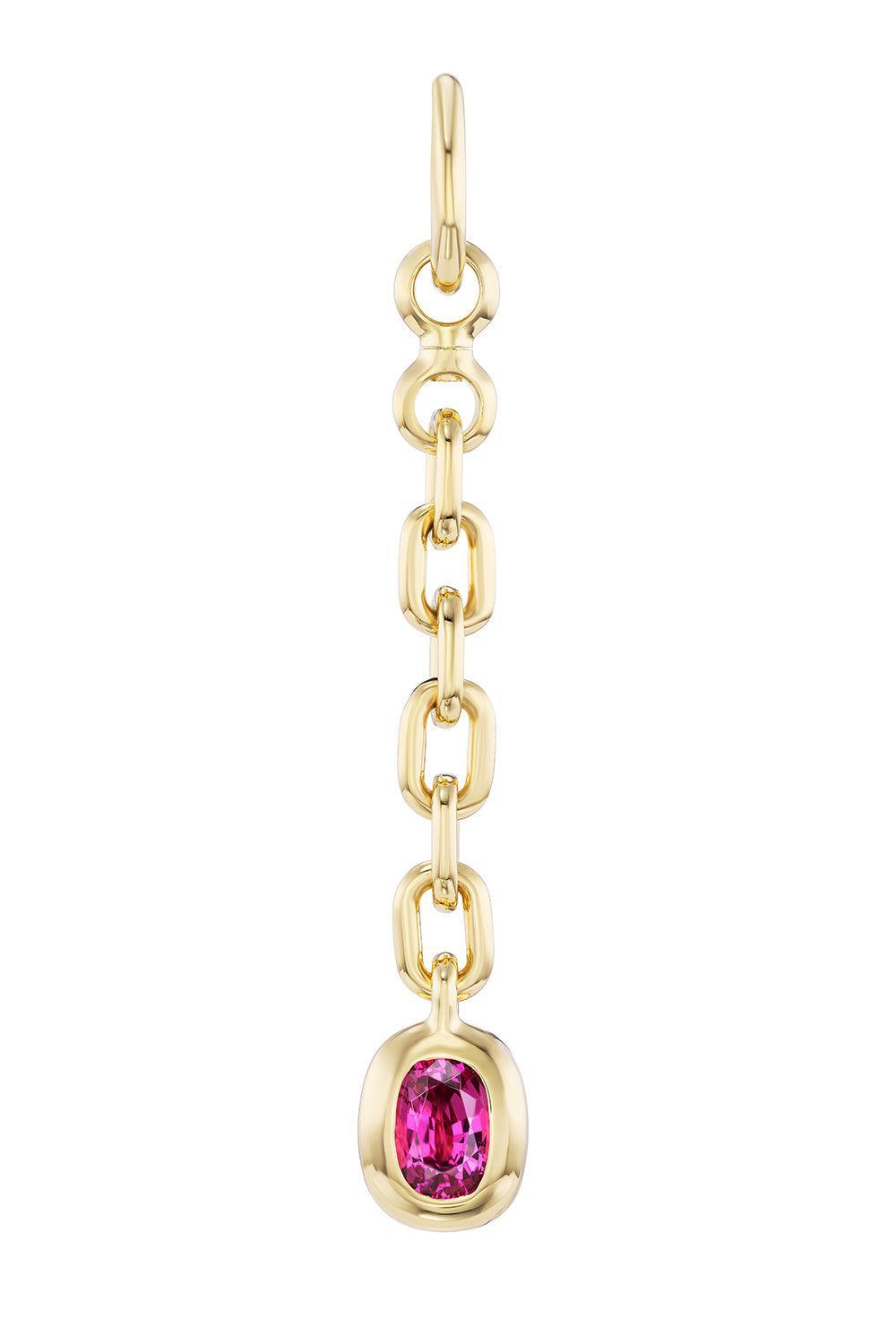 Pink Sapphire Carriage Drop Charm-YELLOW GOLD-JEWELRYFINE JEWELPENDANT-UNIFORM OBJECT