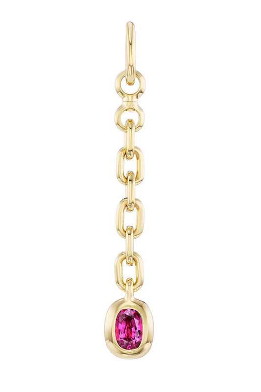Pink Sapphire Carriage Drop Charm-YELLOW GOLD-JEWELRYFINE JEWELPENDANT-UNIFORM OBJECT