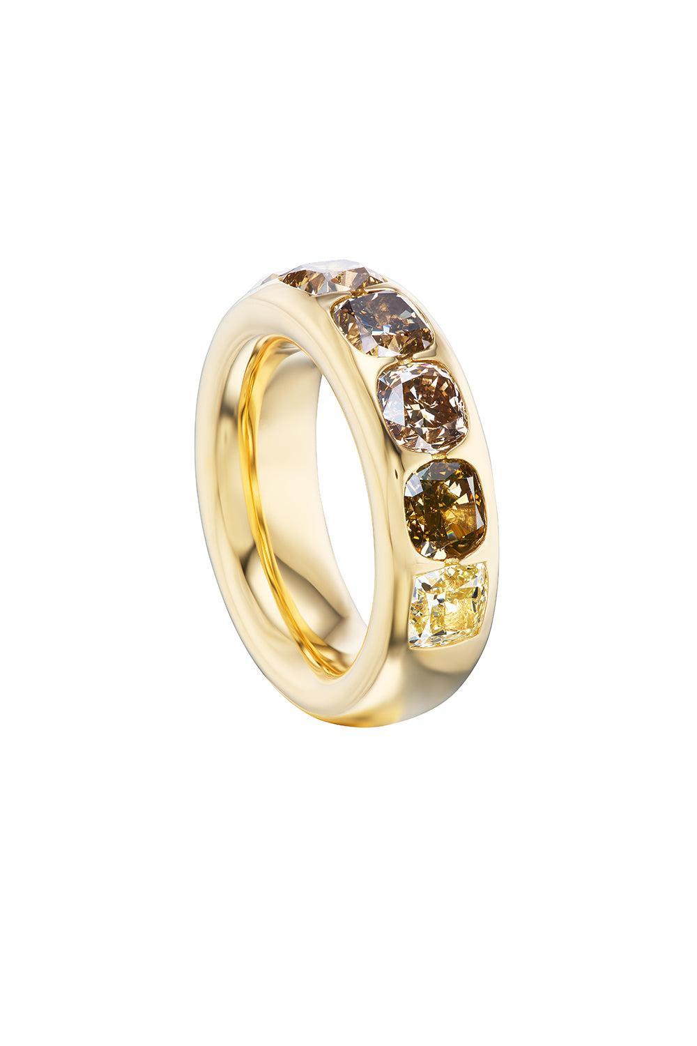 Champagne Diamond Ultra Gauge Ring-YELLOW GOLD-8-JEWELRYFINE JEWELRING-UNIFORM OBJECT