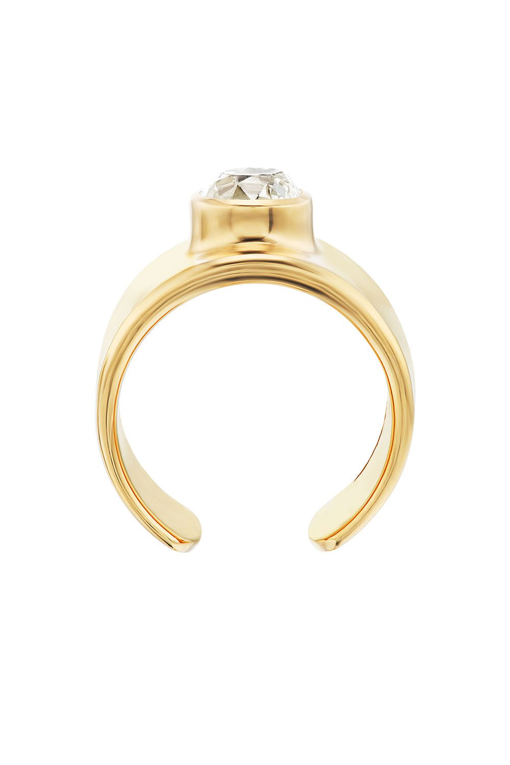 UNIFORM OBJECT-Diamond Cuff Ring-YELLOW GOLD