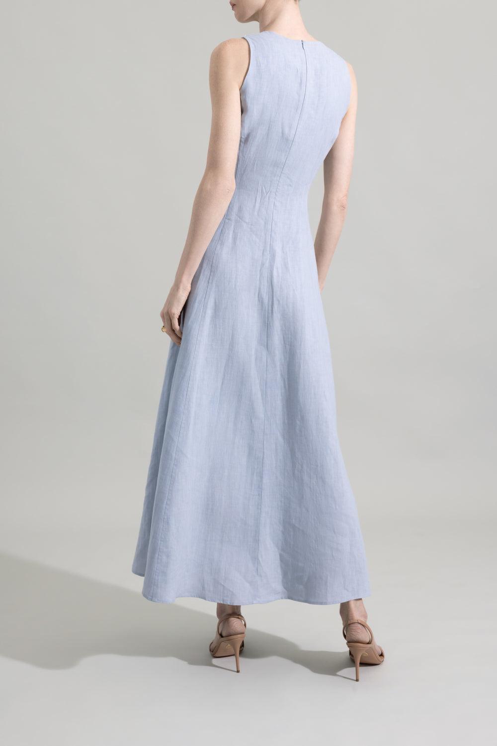 Sleeveless Maxi Dress-BLUE-40-CLOTHINGDRESSCASUAL-ELEVENTY