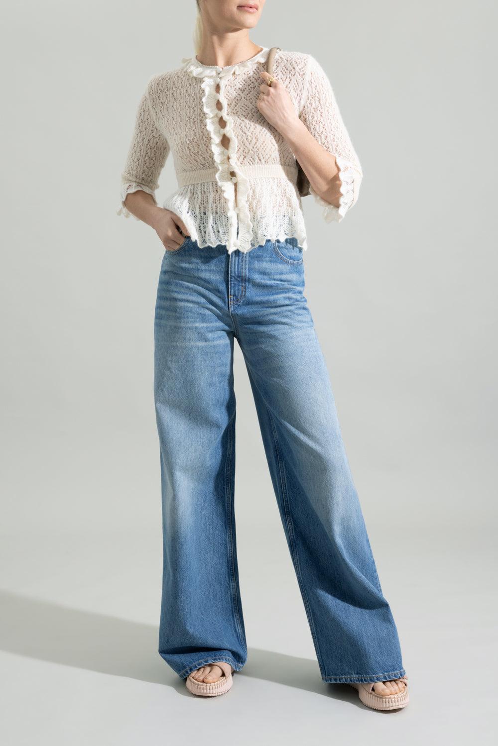 Cropped Ruffle Sweater-CREAM-XS-CLOTHINGTOPSWEATER-CHLOÉ