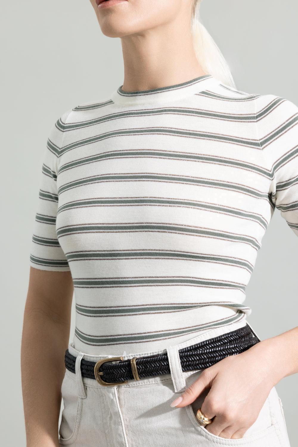 Rib Stripe Sweater-WHITE-XS-CLOTHINGTOPKNITS-BRUNELLO CUCINELLI