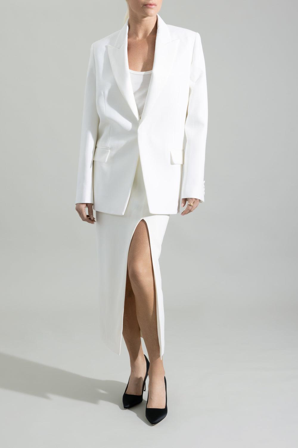 Tailored Belt Jacket-CREAM-2-CLOTHINGJACKETBLAZERS-VICTORIA BECKHAM