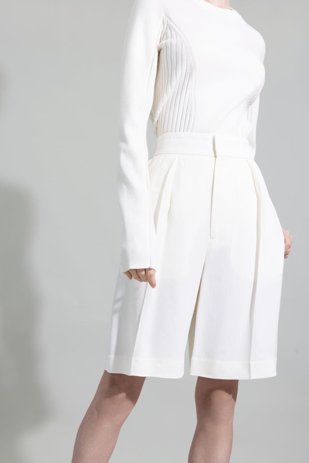 Tailored Shorts-CREAM-2-CLOTHINGPANTSHORT-VICTORIA BECKHAM