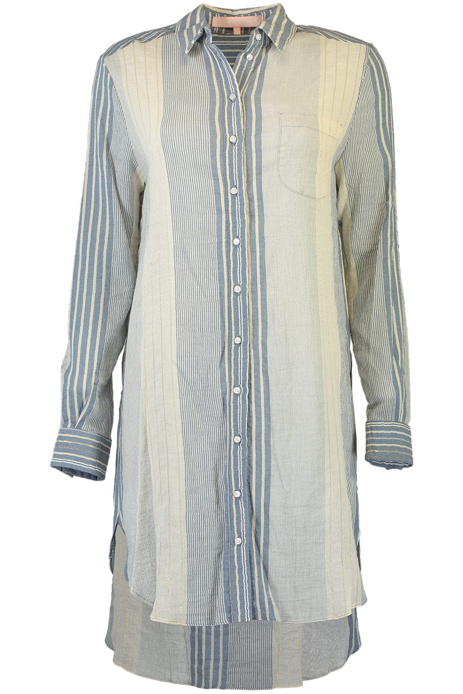 VALERIE KHALFON-Agua Long Sleeve Striped Tunic Dress-