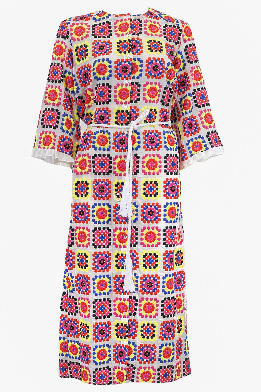 VALERIE KHALFON-Yucatan Embroidered Caftan With Pockets-