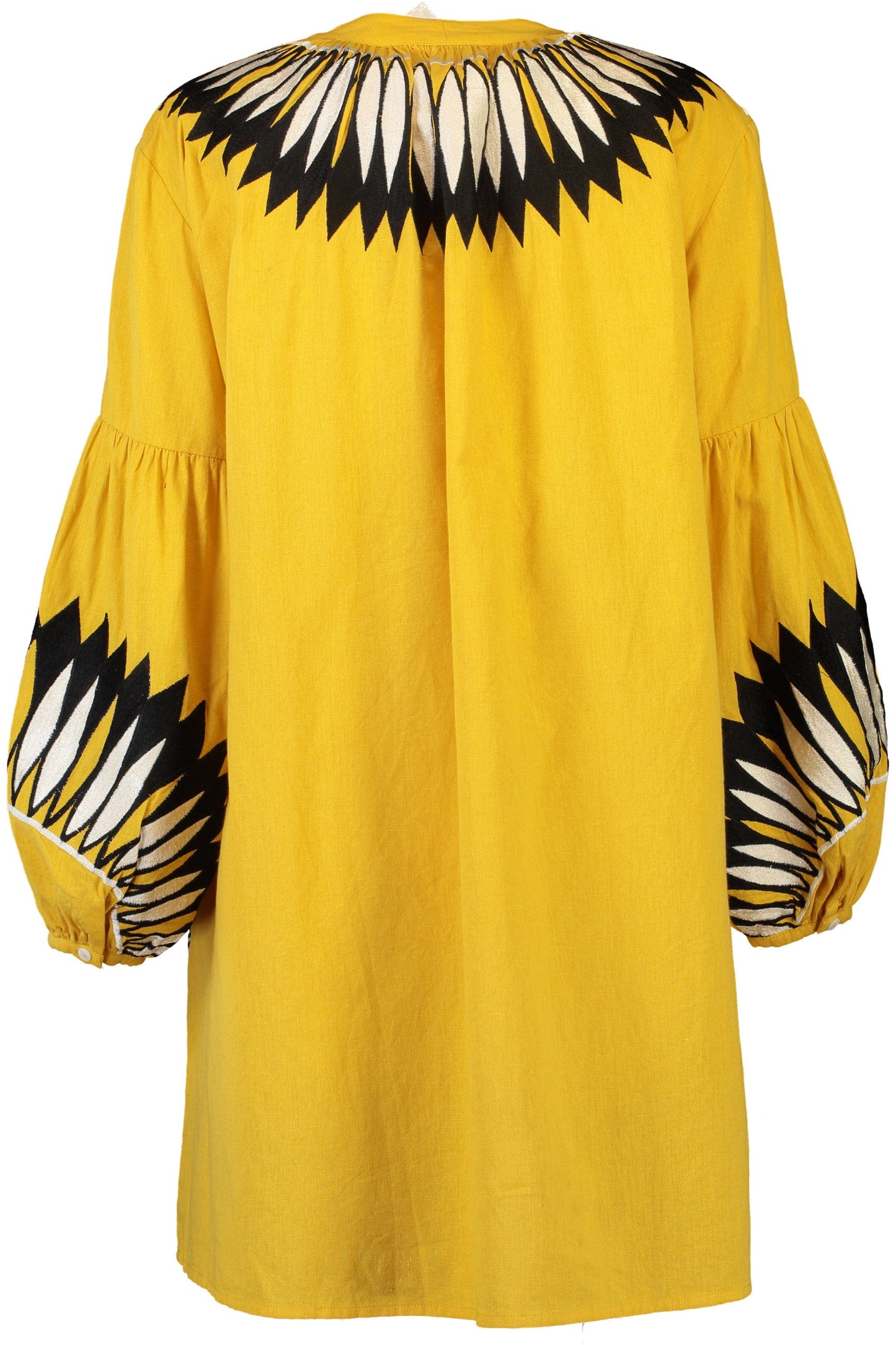 VALERIE KHALFON-Django Long Sleeve Short Dress With Tribal Detail-