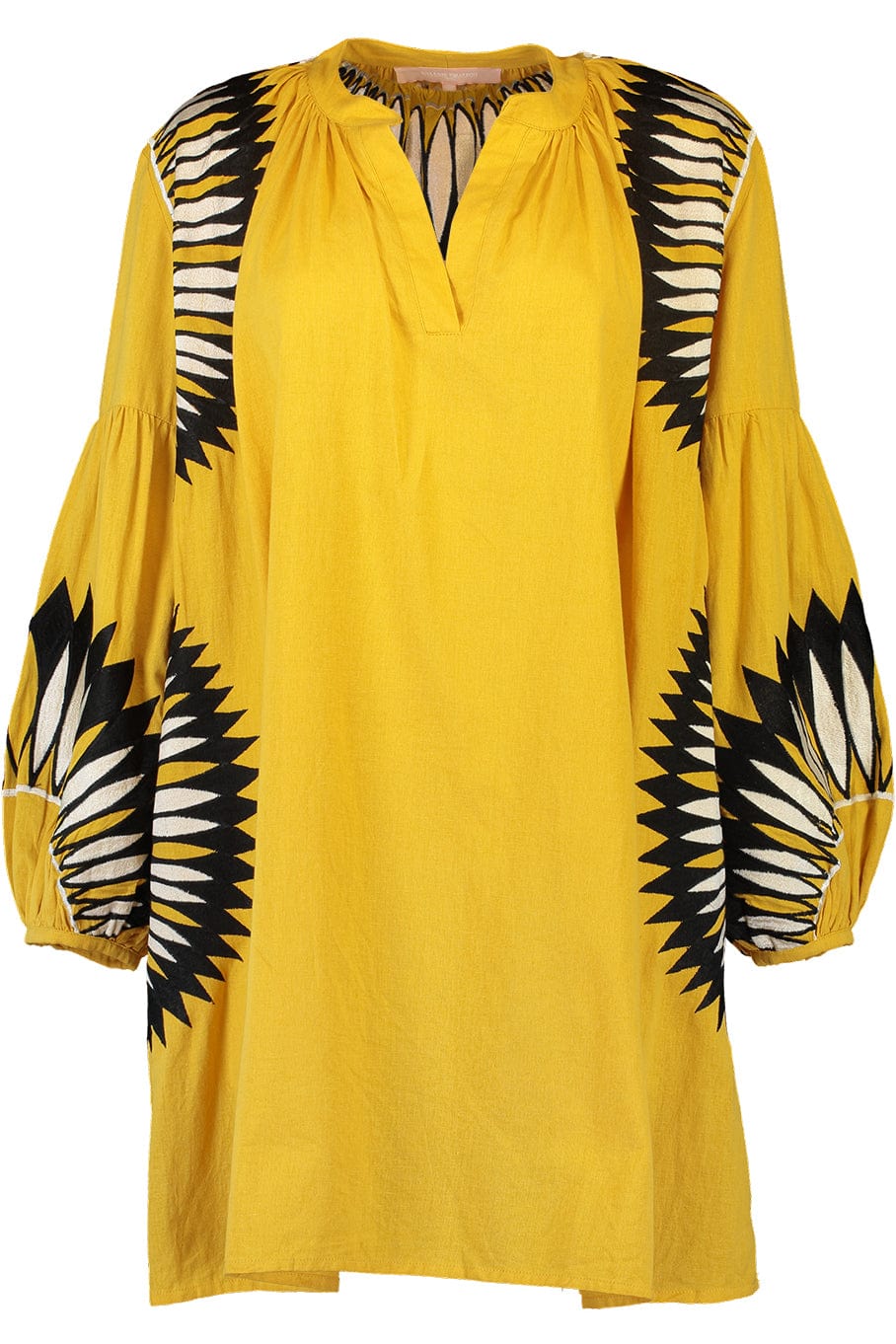 VALERIE KHALFON-Django Long Sleeve Short Dress With Tribal Detail-