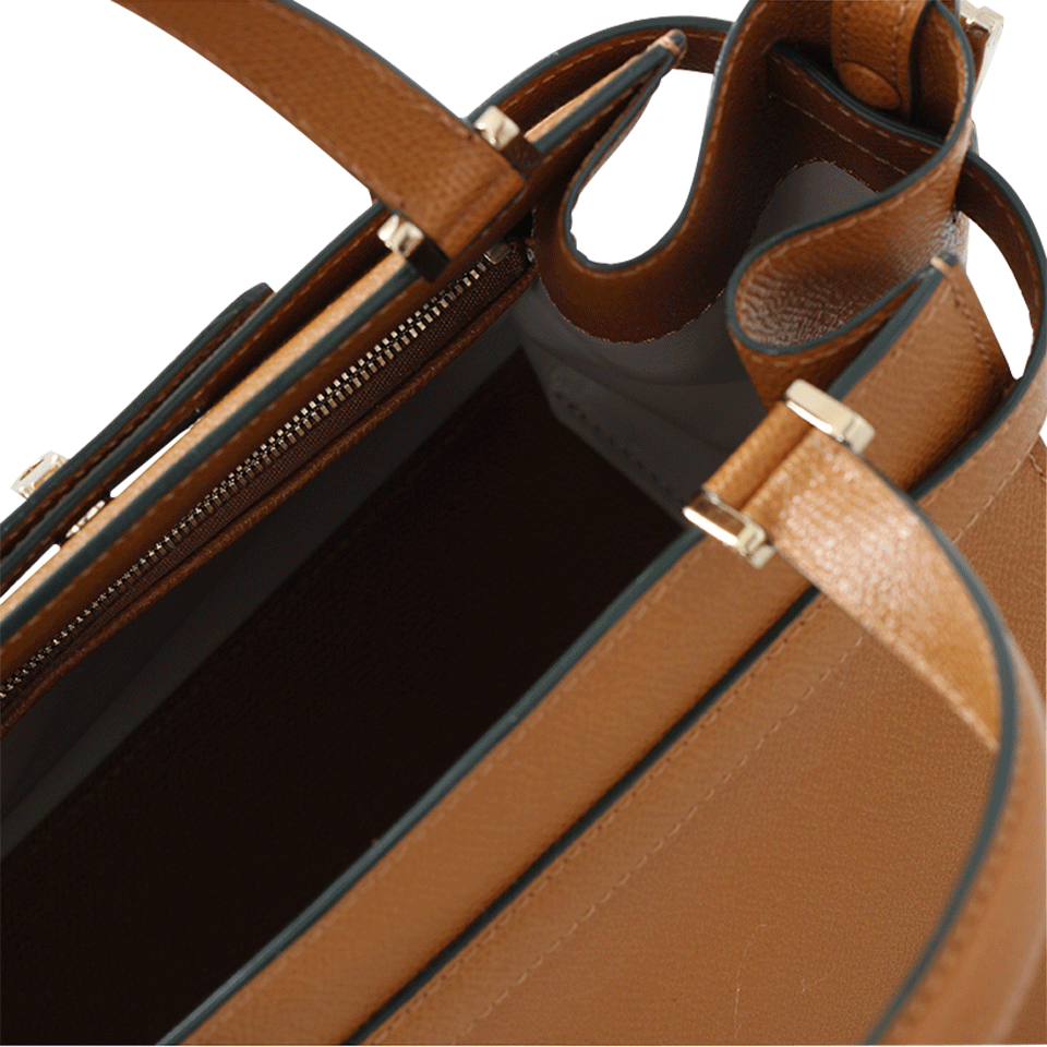 VALEXTRA-Cube Handbag-HAVANA