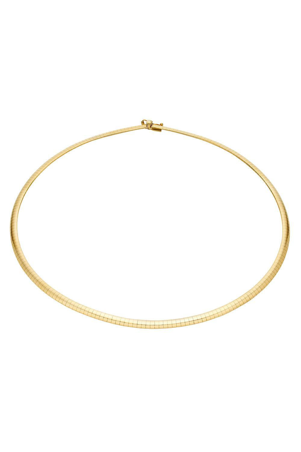 Dome Omega Collar Necklace-YELLOW GOLD-16-JEWELRYFINE JEWELNECKLACE O-VAN