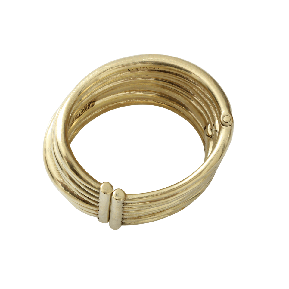 VAUBEL-Thick Hinged Bangles-GOLD