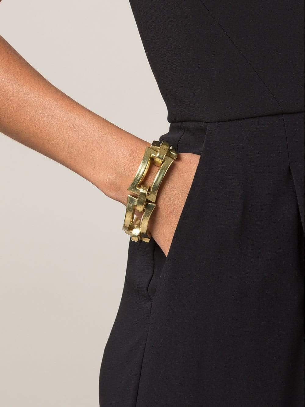 VAUBEL-Chunky Rectangle Bracelet-GOLD