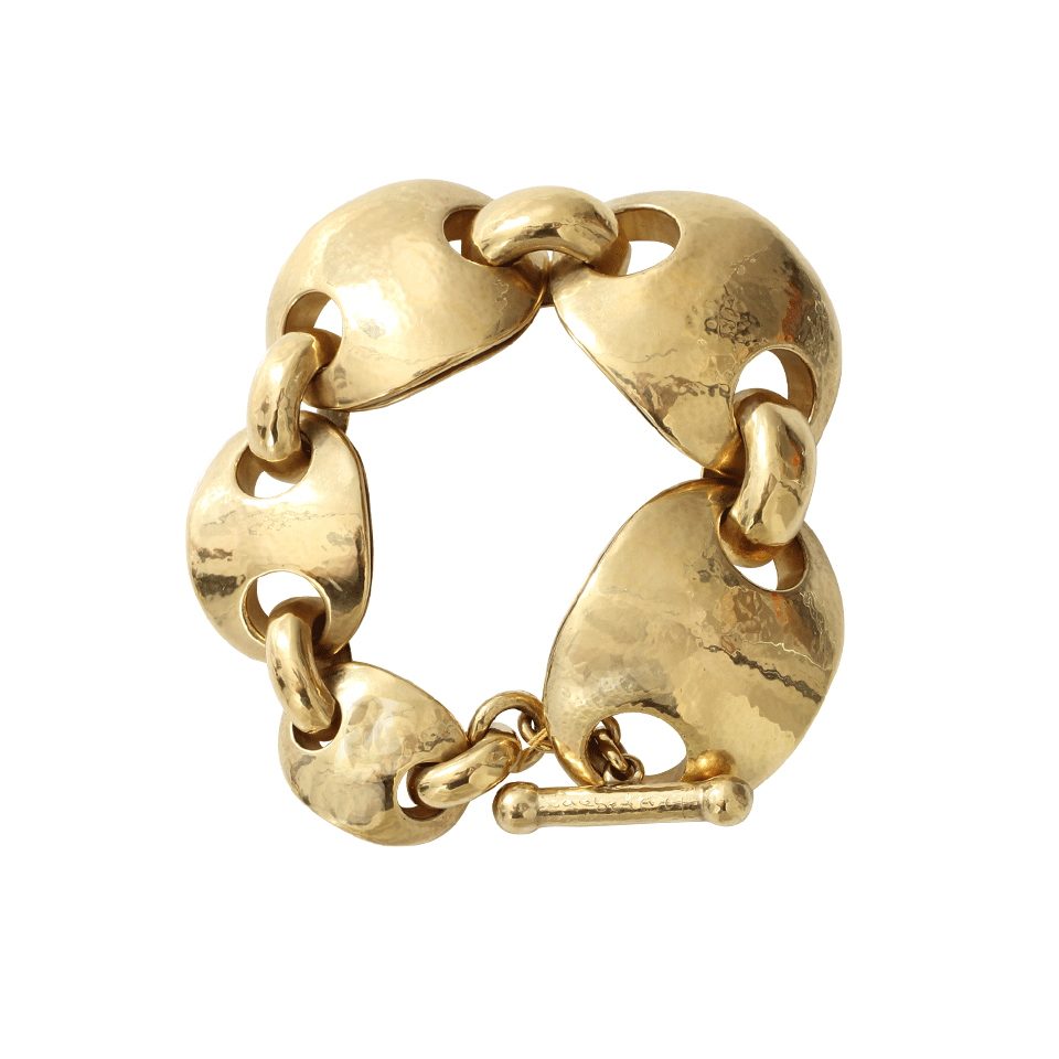 VAUBEL-Curved Oval Link Bracelet-GOLD