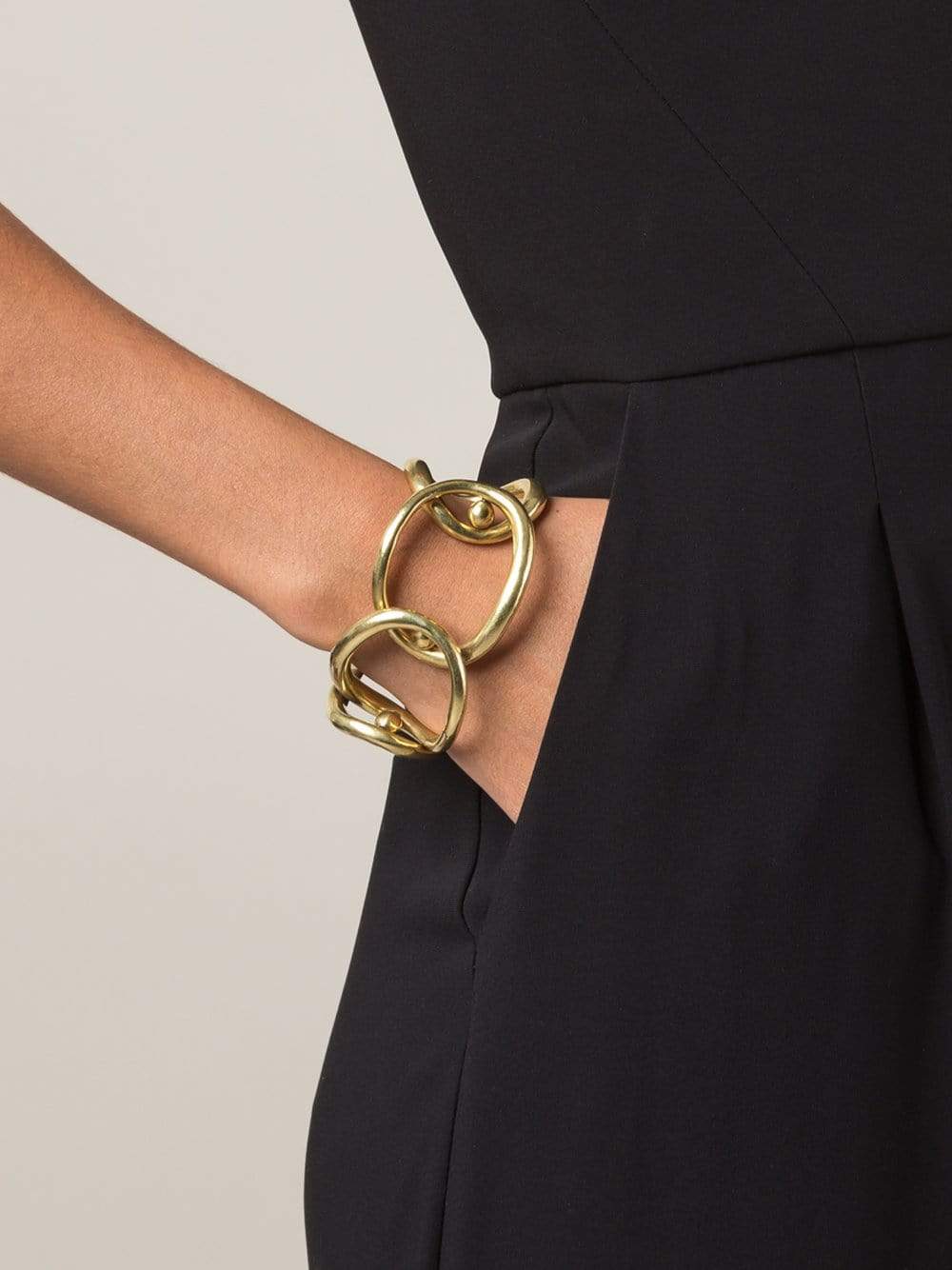 VAUBEL-Overlap Oval Ring Bracelet-GOLD