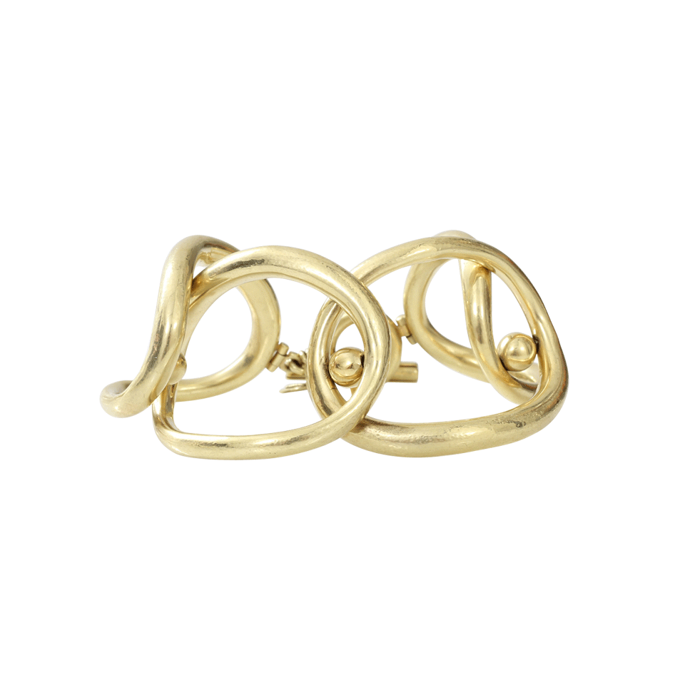 VAUBEL-Overlap Oval Ring Bracelet-GOLD