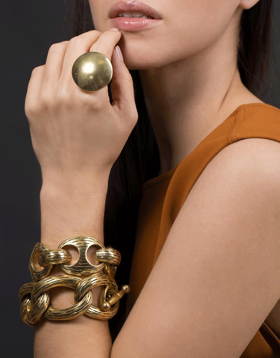 VAUBEL-Chunky Ridge Chain Bracelet-GRN/GOLD