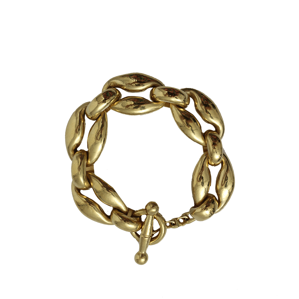 VAUBEL-Oval Link Chain Bracelet-GRN/GOLD