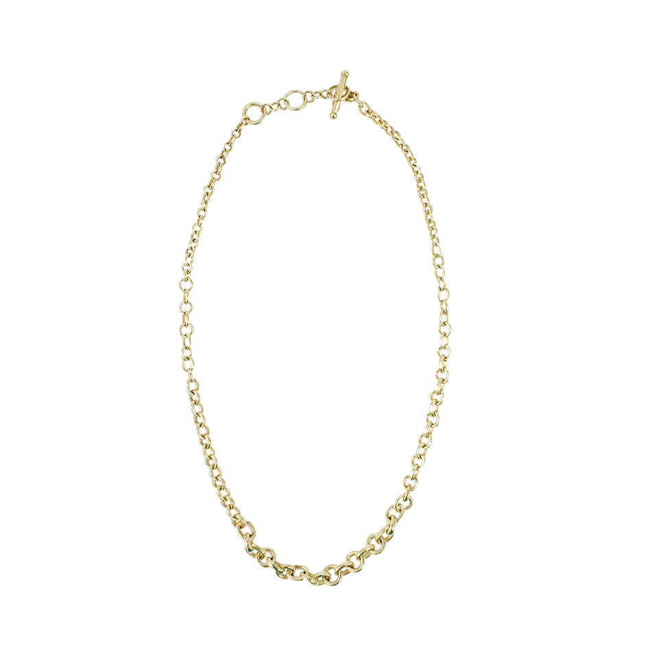 VAUBEL-Scale Round Chain Necklace-GRN/GOLD