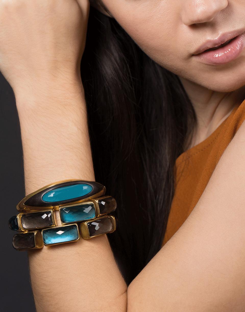 VAUBEL-Oval Center Stone Cuff-GRN/GOLD