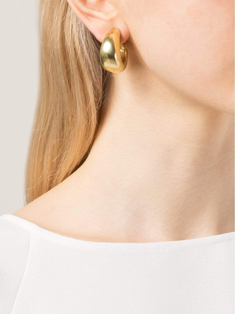 VAUBEL-Flat Hoop Clip Earrings-GOLD