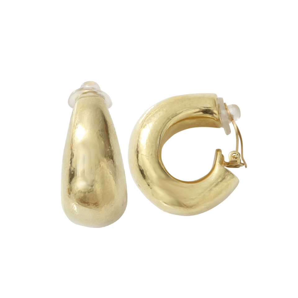 VAUBEL-Flat Hoop Clip Earrings-GOLD