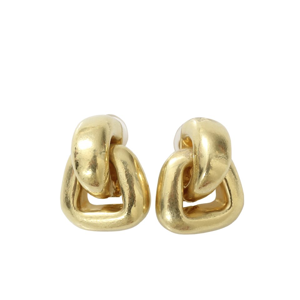 VAUBEL-Small Doorknocker Clip Earrings-GOLD