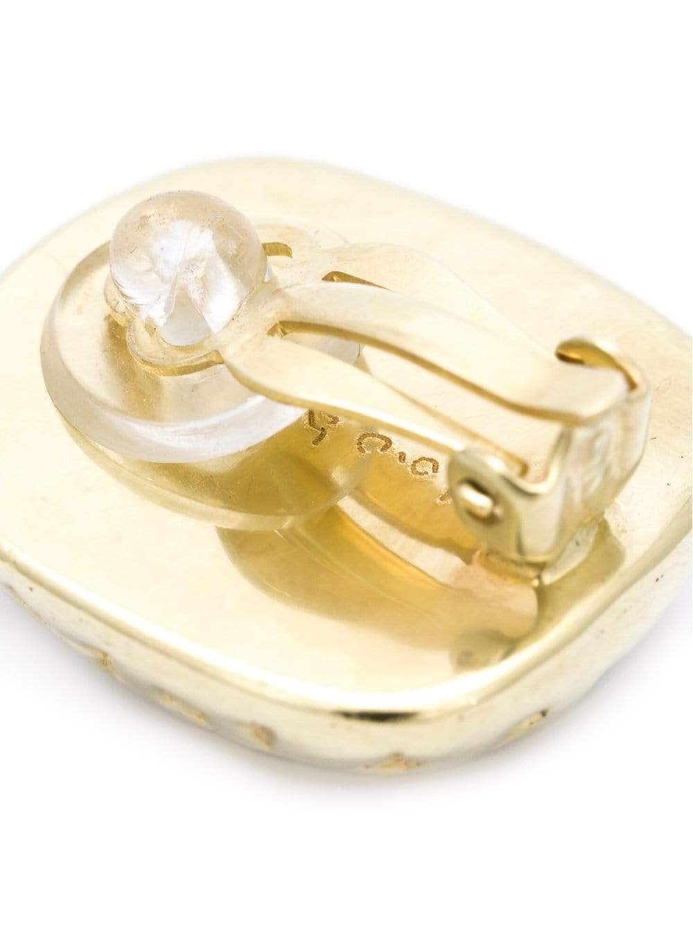 VAUBEL-Woven Square Clip Earrings-GOLD