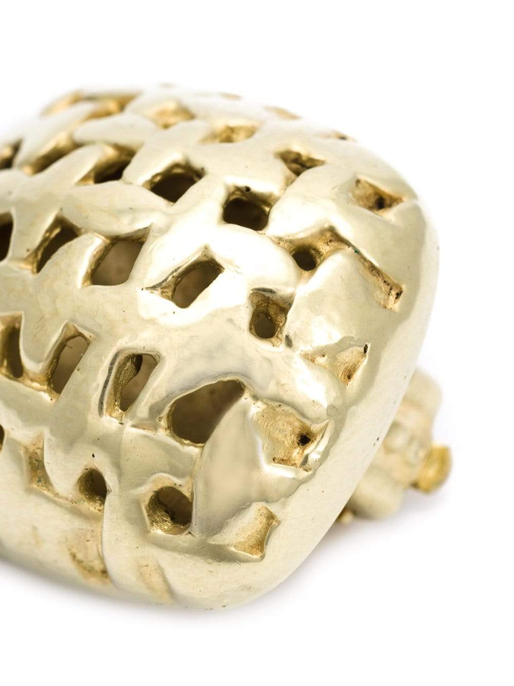 VAUBEL-Woven Square Clip Earrings-GOLD