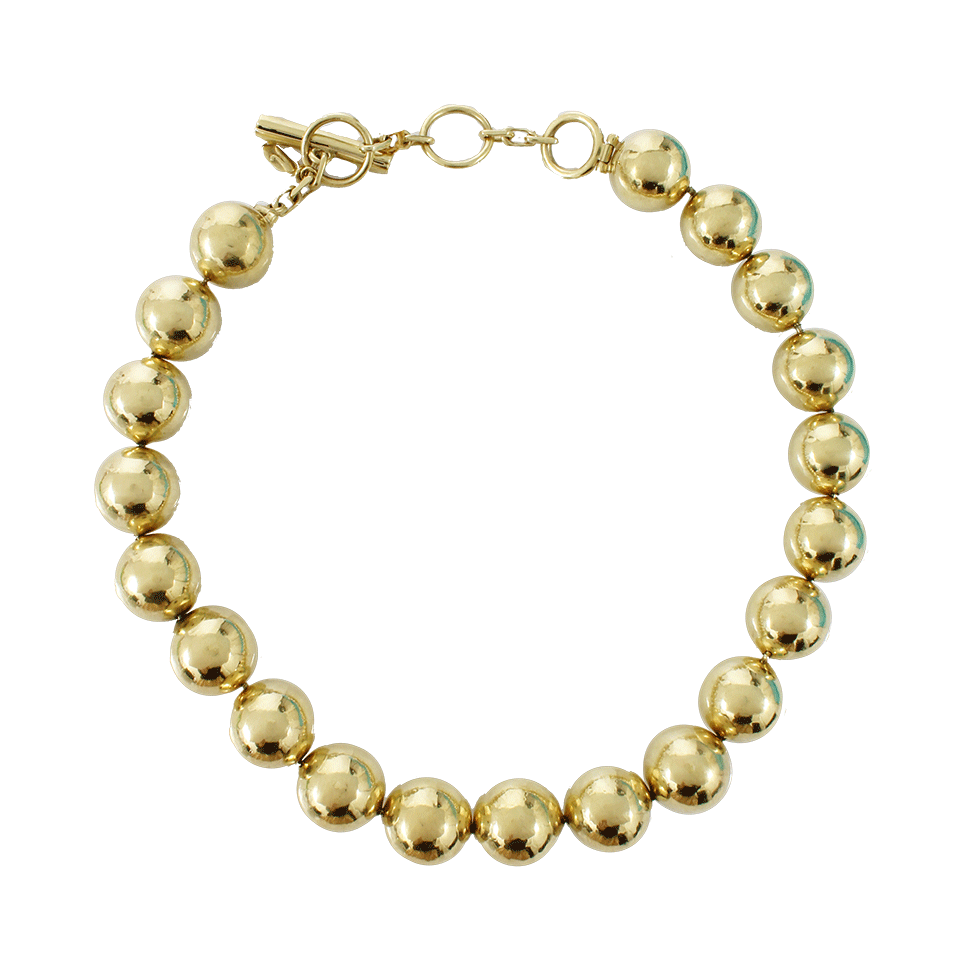 VAUBEL-Hammered Ball Necklace-GRN/GOLD