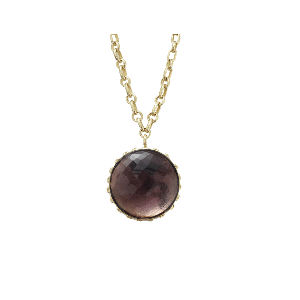 VAUBEL-Stone Circle Drop Necklace-GRN/GOLD
