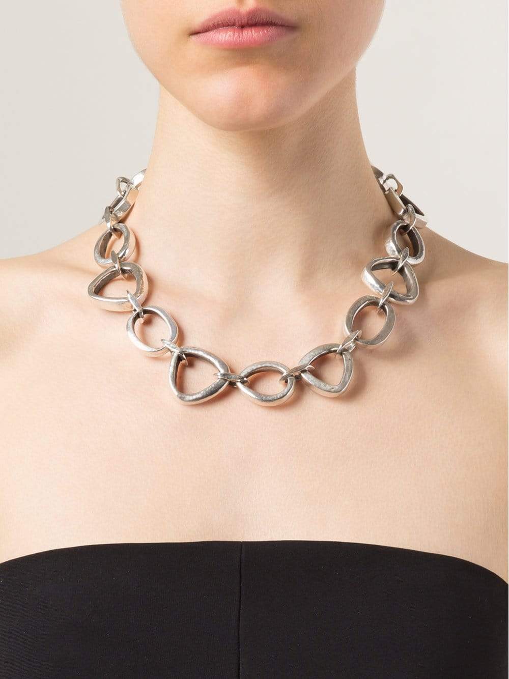 VAUBEL-Linked Ring Necklace-SILVER