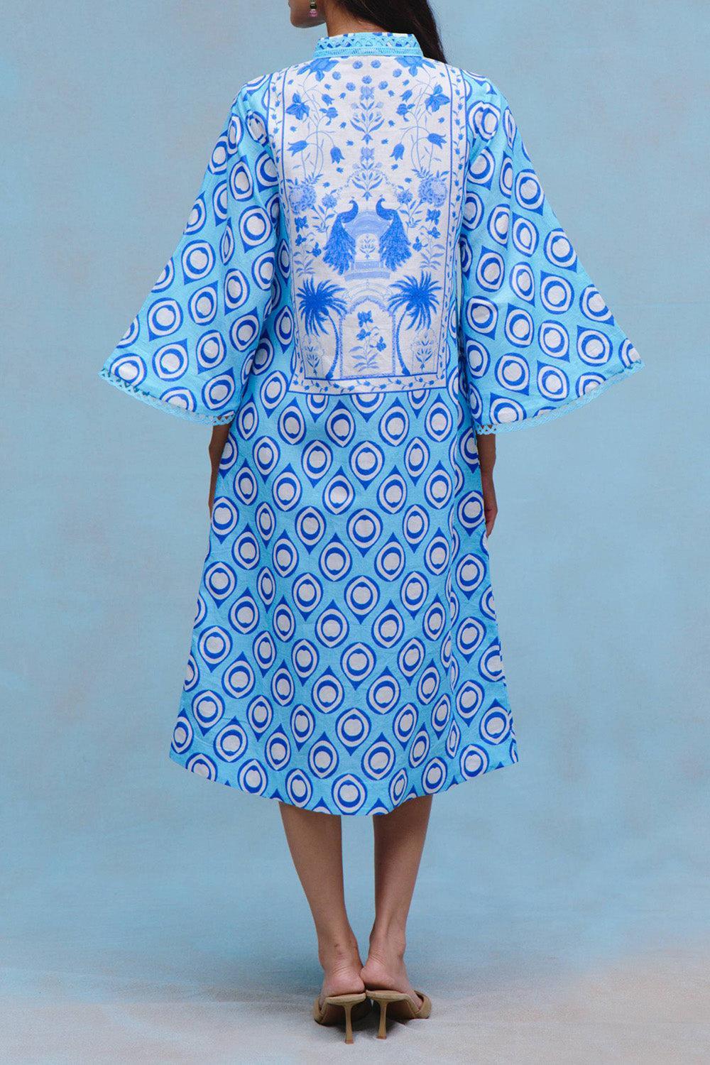  City Kaftan Dress-BLUE-S-CLOTHINGDRESSCASUAL-VERANDAH 
