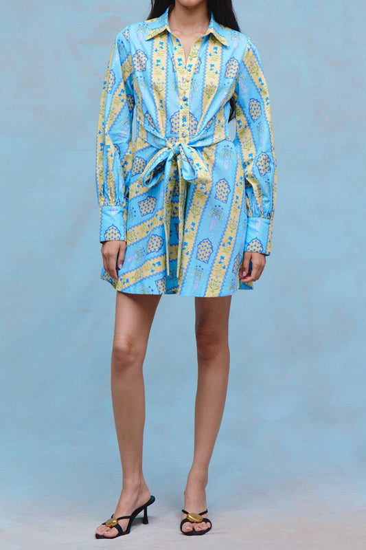 Jaipur Mini Dress-BLUE-XS-CLOTHINGDRESSCASUAL-VERANDAH